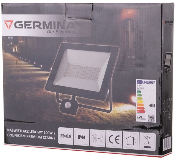 Naświetlacz ledowy 100W z sensorem 4000K czarny - Image 2